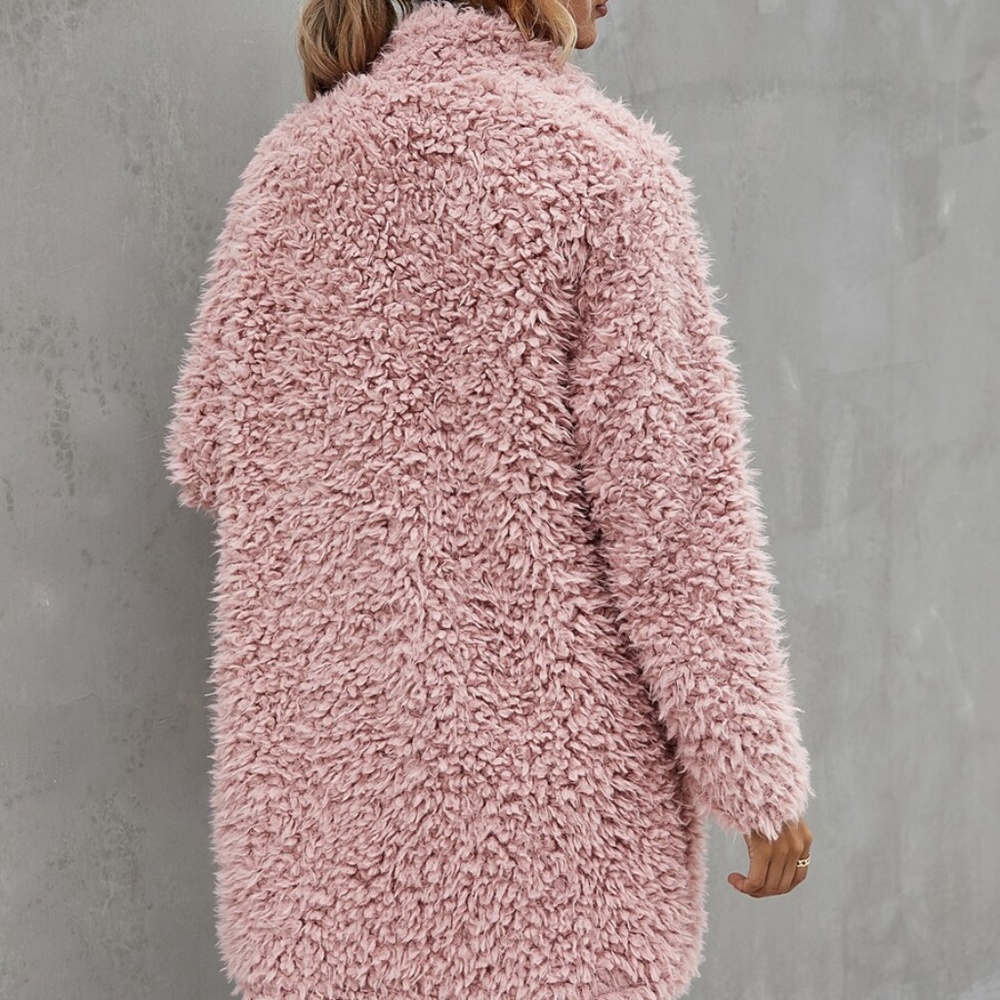 Comfy blush fuzzy teddy fall jacket coat - Picture 3 of 6